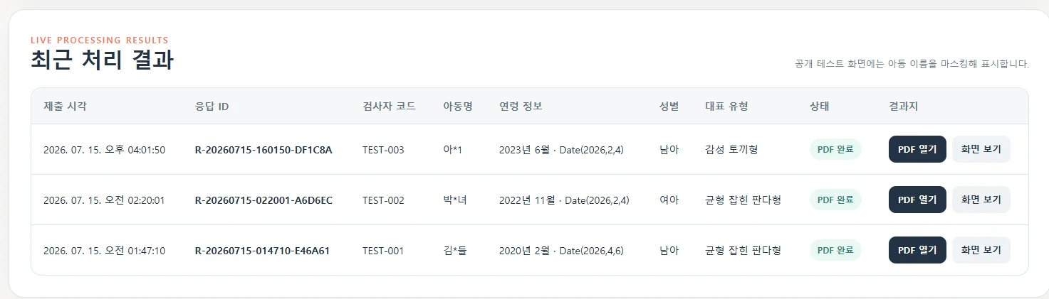 유아동 기질검사 채점·PDF 자동화 구현 화면 7