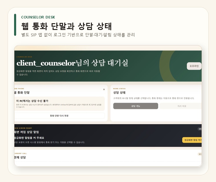 온톡 Asterisk 기반 실시간 웹 상담·CTI 운영 플랫폼 구현 화면 5