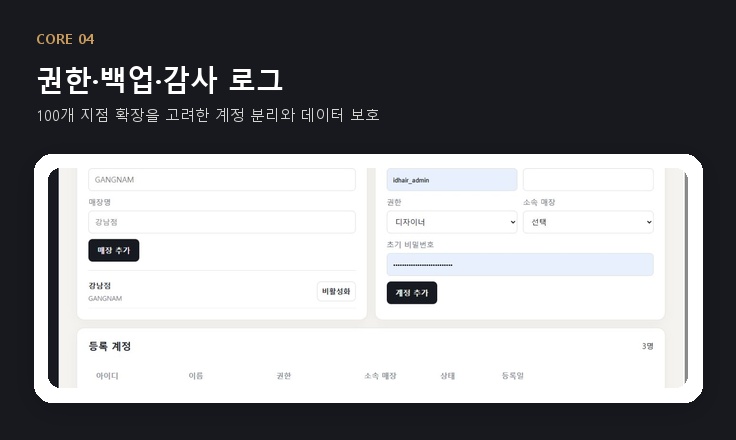 미용실 100개 지점 고객 설문 디지털화 및 데이터 관리 시스템 구현 화면 4